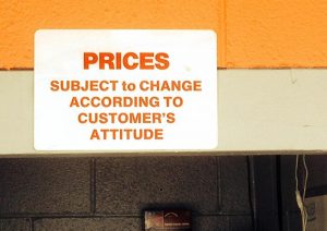 Prices subject to change according to customer's attitude