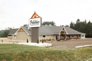 Pebbles Family Buffet Exterior with new sign